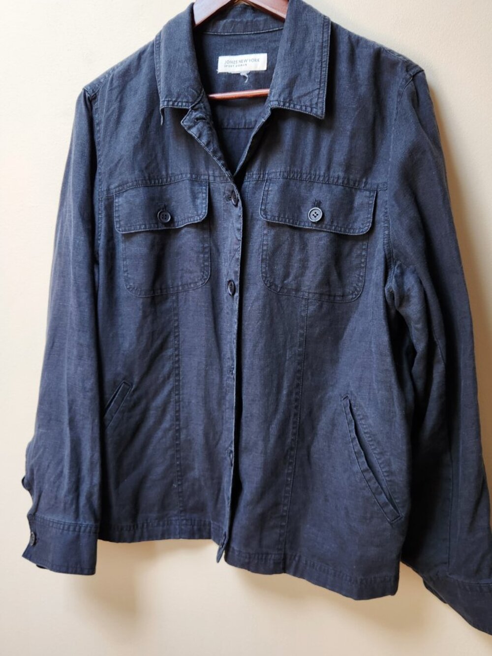Jones New York black chore jacket / blouse